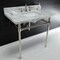 Fauceture KVPB36M8SQ6ST 36" Carrara Marble Vanity Top with Stainless Steel Legs, Marble White/Polished Nickel KVPB36M8SQ6ST - alternate 6
